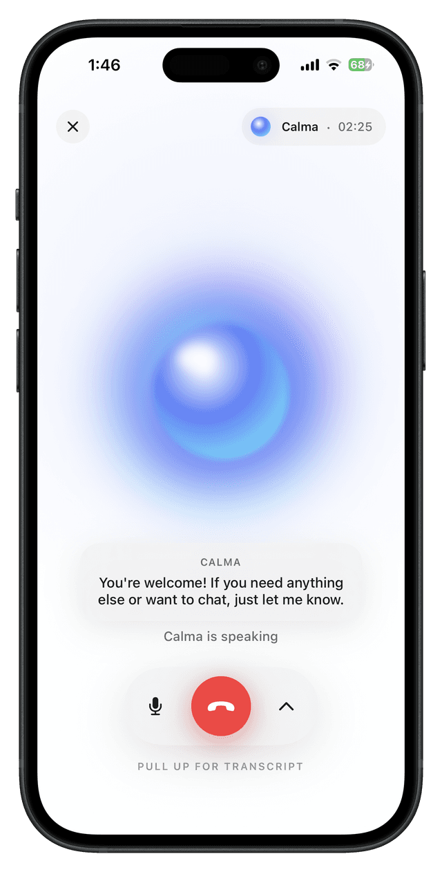 Calma voice conversation